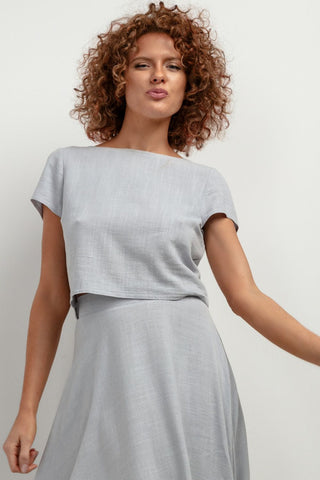 Tessita Cropped Linen Top