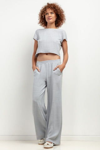 Tessita Cropped Linen Top