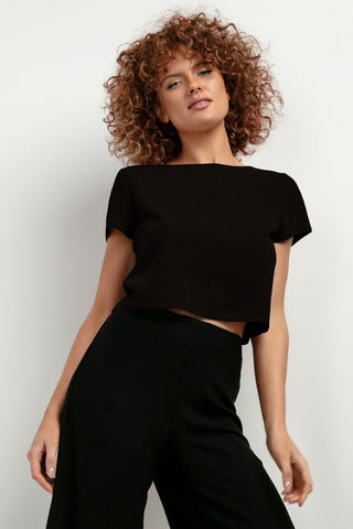 Tessita Cropped Linen Top