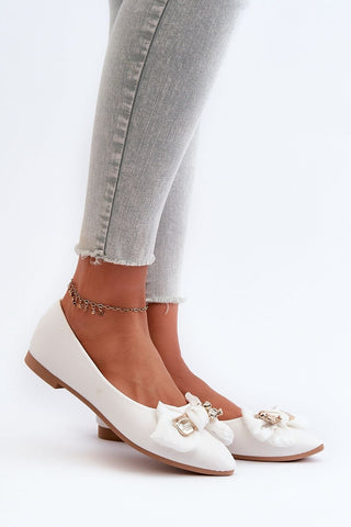 Step In Style Bear Accent Bow Ballet Flats