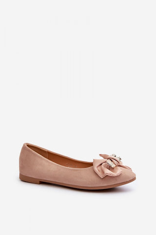 Step In Style Bear Accent Bow Ballet Flats