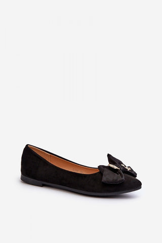 Step In Style Bear Accent Bow Ballet Flats