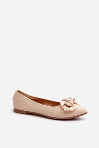 Step In Style Bear Accent Bow Ballet Flats