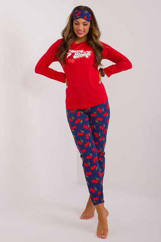 Factory Price Cherry Bomb Pajama Two Piece Lounge Set & Accessories