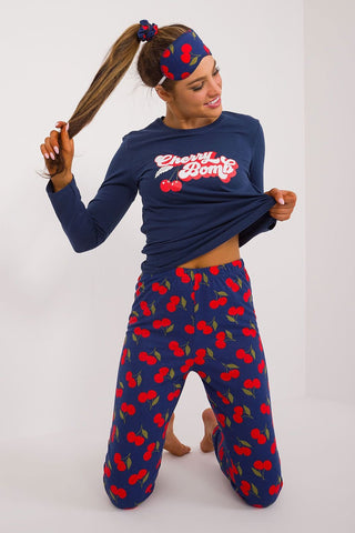 Factory Price Cherry Bomb Pajama Two Piece Lounge Set & Accessories