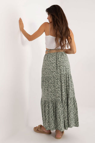 Italy Moda Belted Floral Maxi Skirt