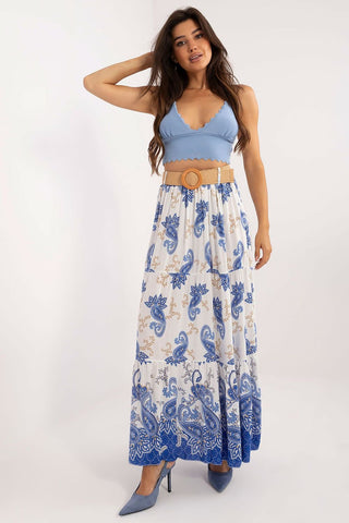 Italy Moda Belted Paisley Maxi Skirt