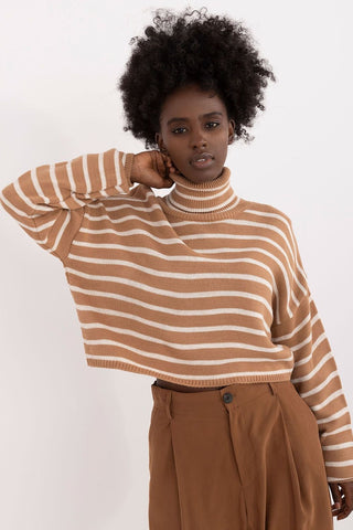 Badu Striped Cropped Turtleneck Sweater