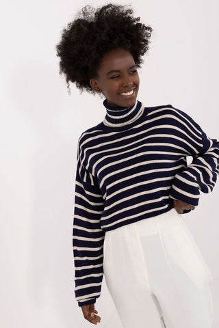 Badu Striped Cropped Turtleneck Sweater