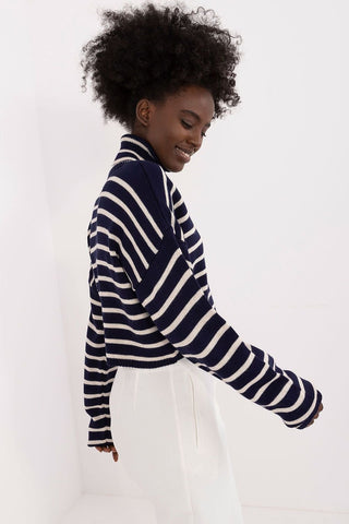 Badu Striped Cropped Turtleneck Sweater