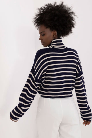 Badu Striped Cropped Turtleneck Sweater