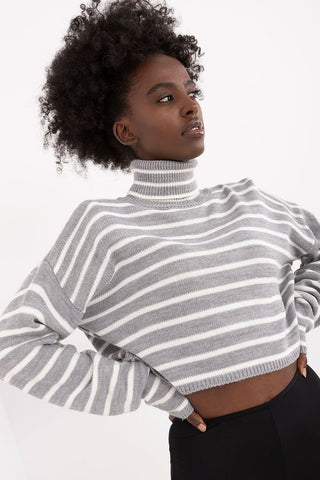 Badu Striped Cropped Turtleneck Sweater