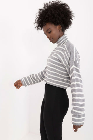 Badu Striped Cropped Turtleneck Sweater