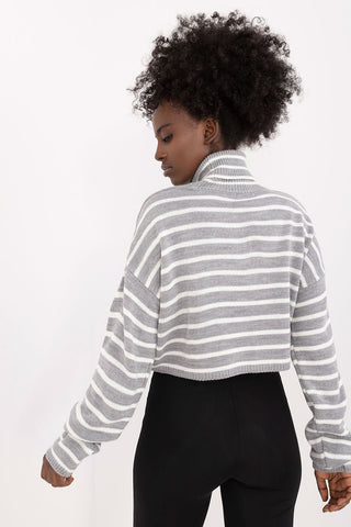 Badu Striped Cropped Turtleneck Sweater