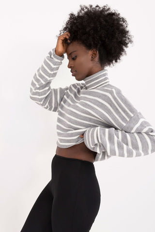 Badu Striped Cropped Turtleneck Sweater