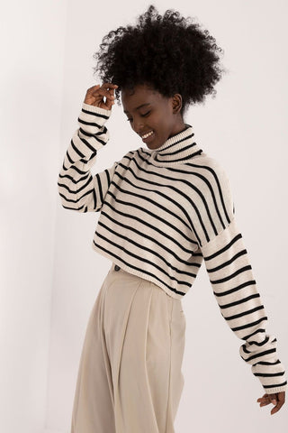 Badu Striped Cropped Turtleneck Sweater