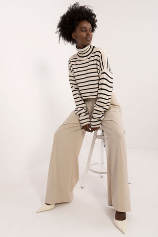 Badu Striped Cropped Turtleneck Sweater