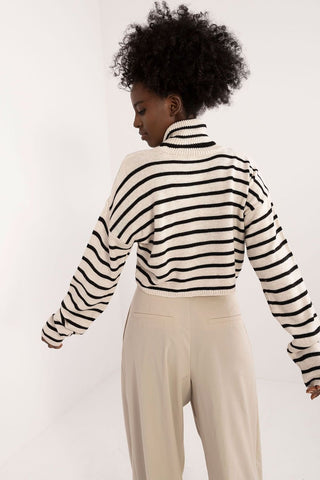 Badu Striped Cropped Turtleneck Sweater