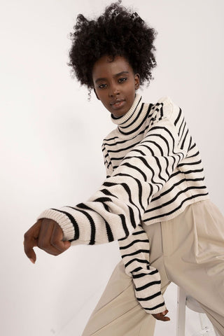 Badu Striped Cropped Turtleneck Sweater