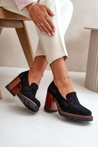 Step In Style Vinceza  Heeled Suede Loafers