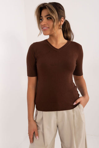 Factory Price V-Neck Short Sleeve Sweater