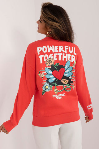 Sublevel Powerful Together Cotton Blend Sweatshirt In Red