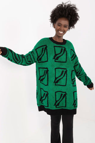 Badu Abstract Print Oversized Pullover Sweater