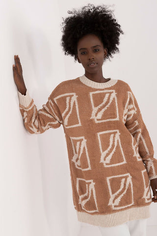 Badu Abstract Print Oversized Pullover Sweater