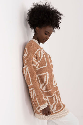 Badu Abstract Print Oversized Pullover Sweater