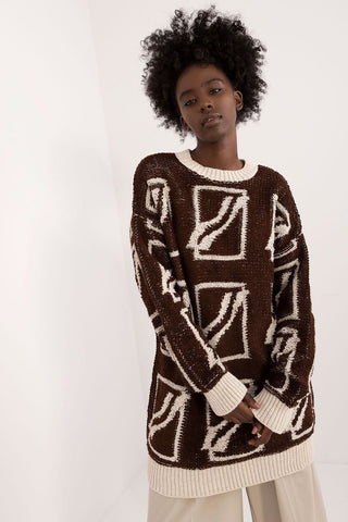 Badu Abstract Print Oversized Pullover Sweater