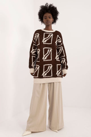 Badu Abstract Print Oversized Pullover Sweater