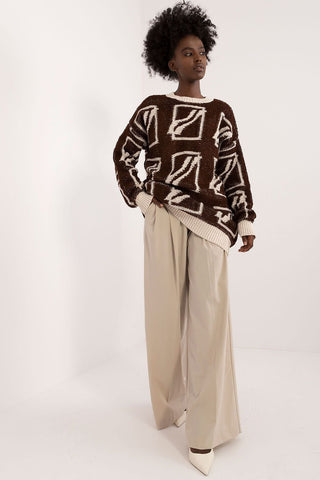 Badu Abstract Print Oversized Pullover Sweater