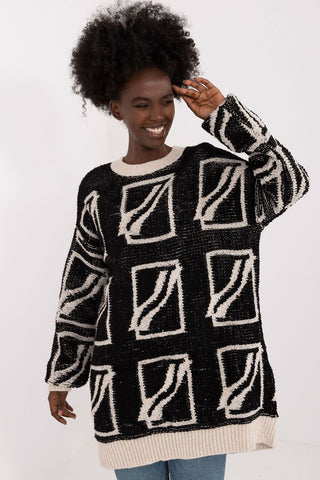 Badu Abstract Print Oversized Pullover Sweater