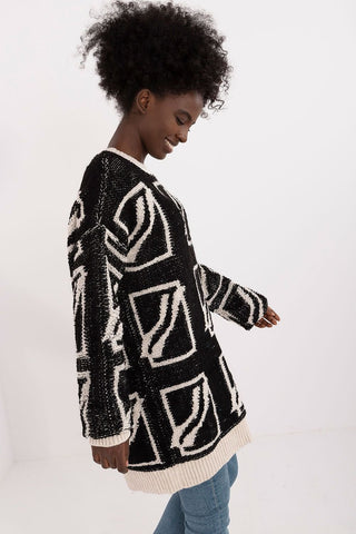 Badu Abstract Print Oversized Pullover Sweater