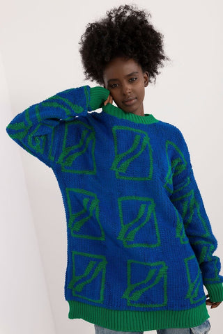 Badu Abstract Print Oversized Pullover Sweater