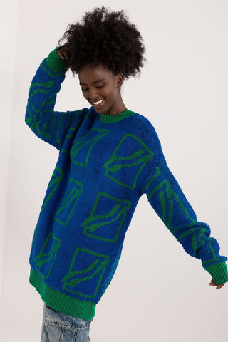 Badu Abstract Print Oversized Pullover Sweater