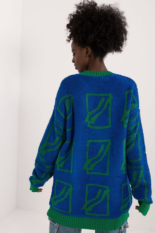 Badu Abstract Print Oversized Pullover Sweater