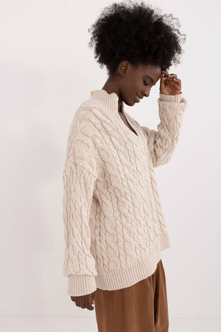 Badu Cable Knit Henley Sweater