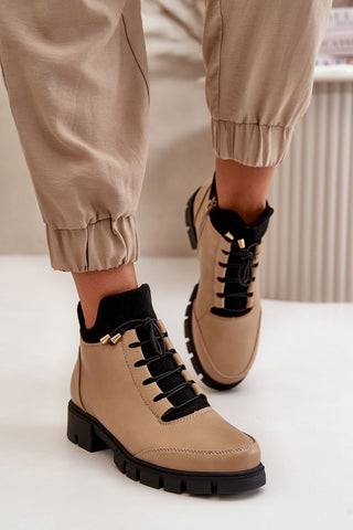 Step In Style Vegan Leather Oxford Ankle Boots