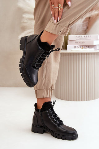 Step In Style Vegan Leather Oxford Ankle Boots