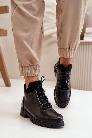 Step In Style Vegan Leather Oxford Ankle Boots