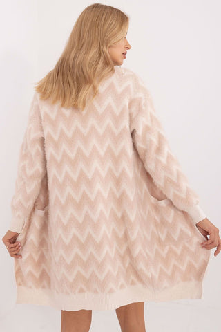 AT Wave Stripe Fuzzy Knit Cardigan