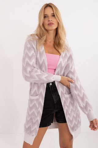 AT Wave Stripe Fuzzy Knit Cardigan