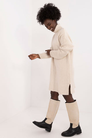 Badu Exposed Seam Turtleneck Sweater Dress