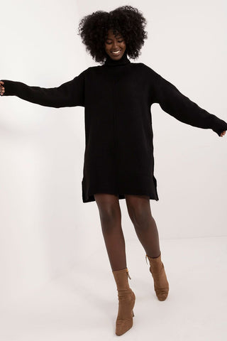 Badu Exposed Seam Turtleneck Sweater Dress