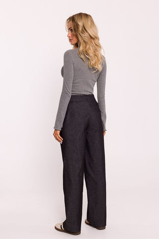 Moe Cotton Blend Wide Leg Trousers