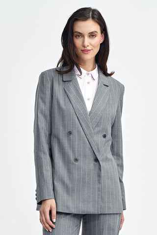 Nife Pinstripe Double Breasted Blazer Jacket