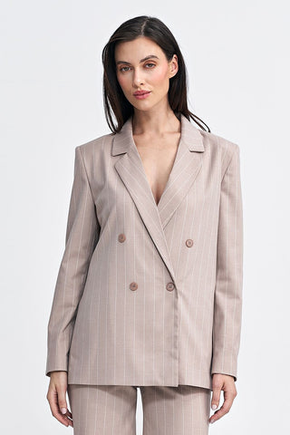 Nife Pinstripe Double Breasted Blazer Jacket