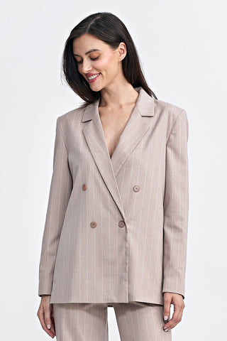 Nife Pinstripe Double Breasted Blazer Jacket