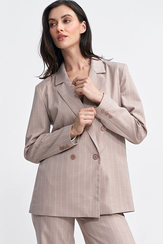 Nife Pinstripe Double Breasted Blazer Jacket